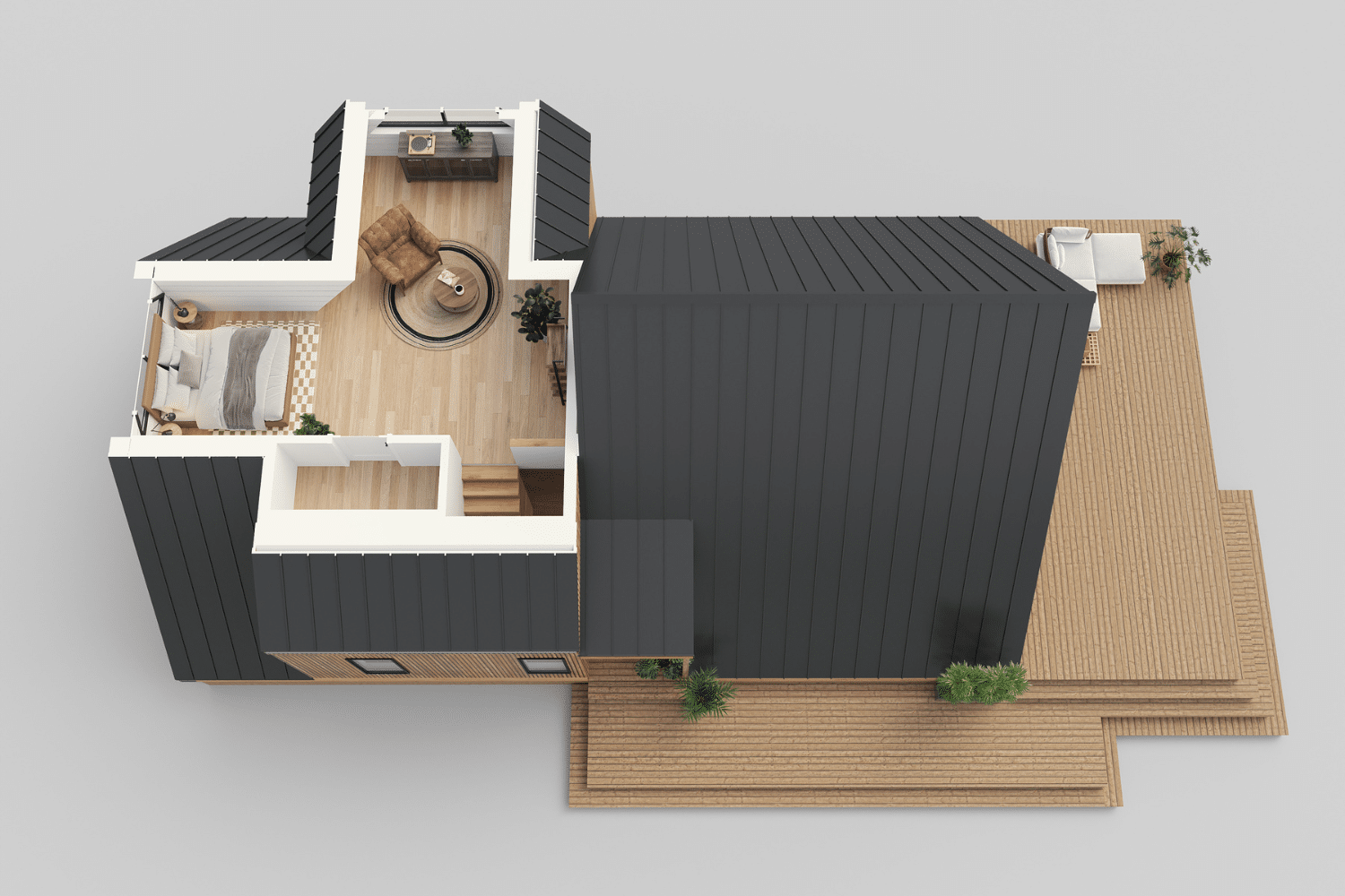 second floor finished loft space a frame base model