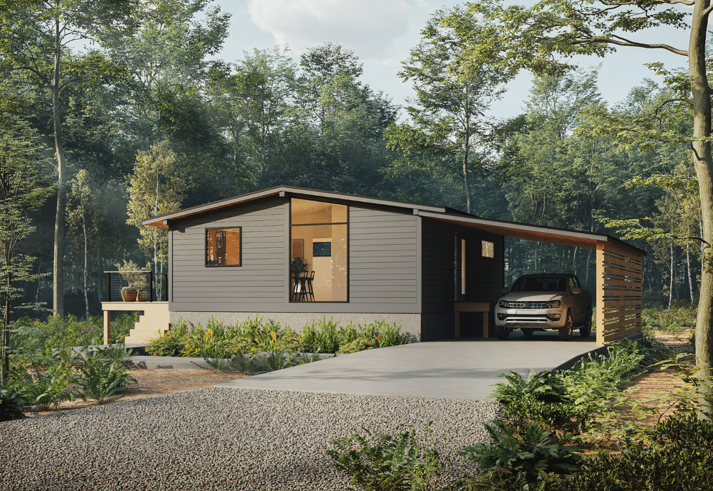 Rio Grande prefab modular cabin for sale in coastal finish