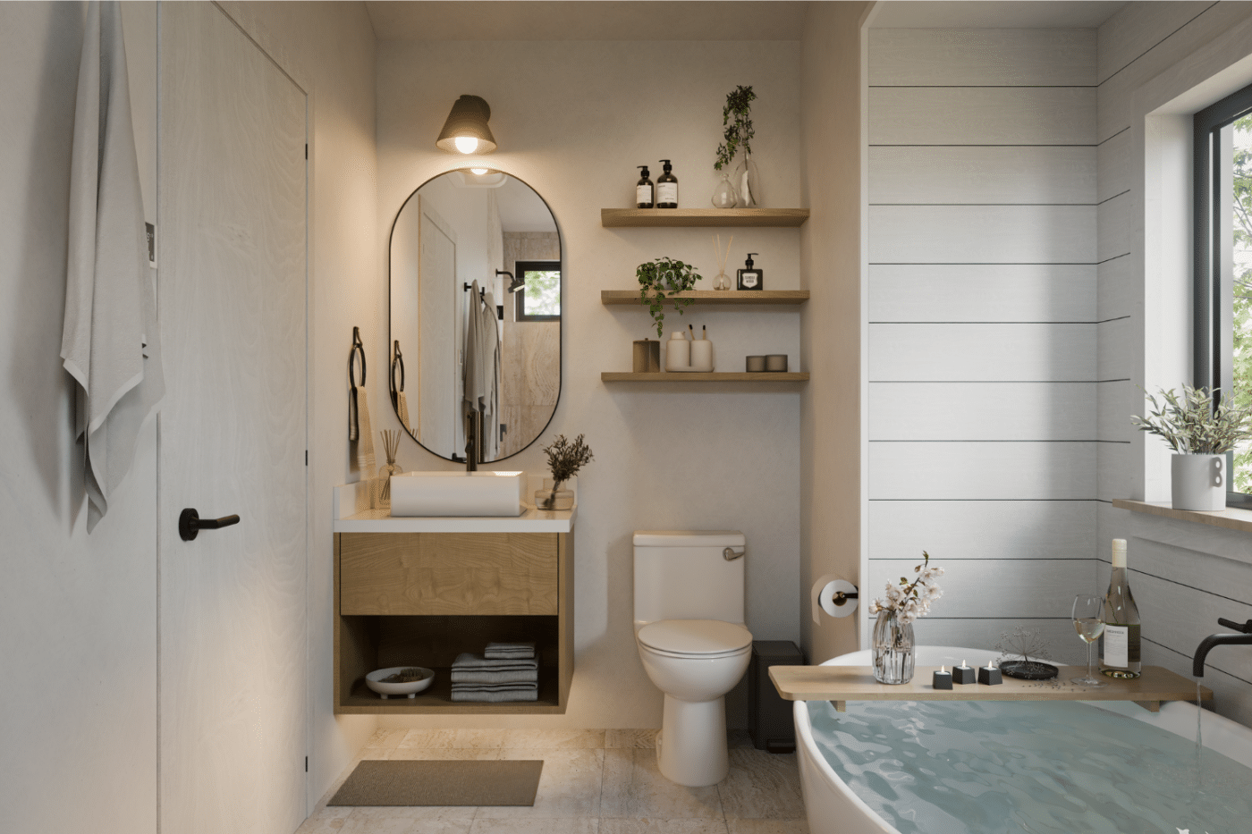 park model homes with soaker tub in large bathroom created by Zook Cabins