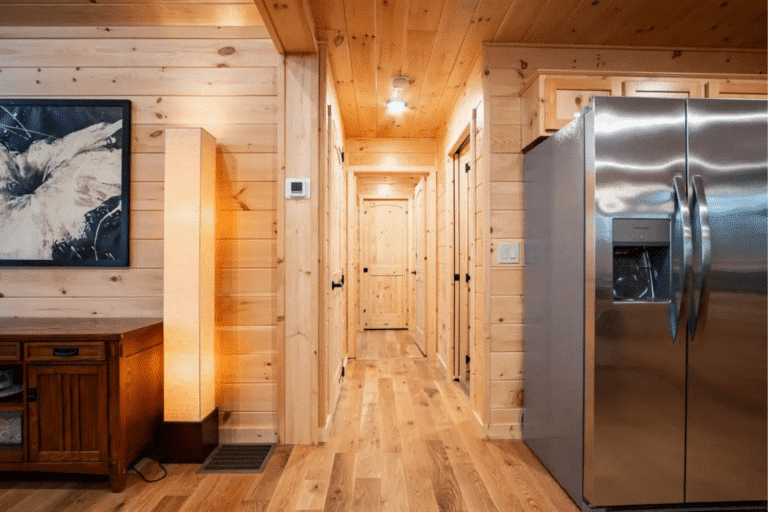 alpine modular cabins with wood plank walls