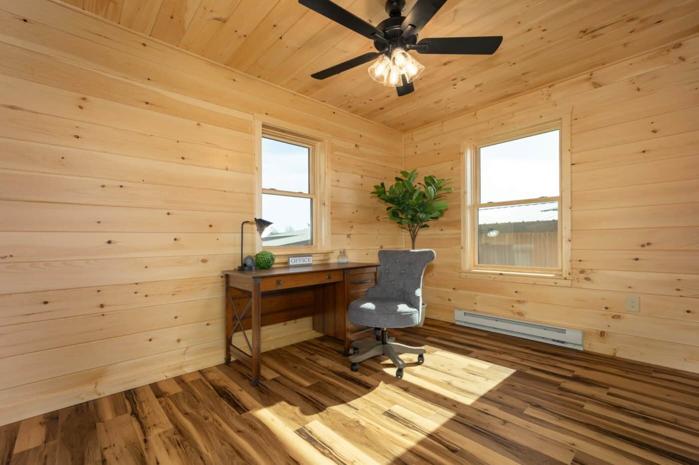 Alpine Log Cabin Office Area
