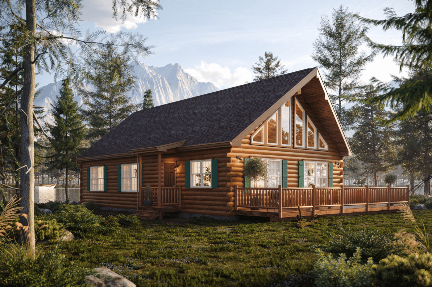 Chalet log cabin for sale created by Zook Cabins