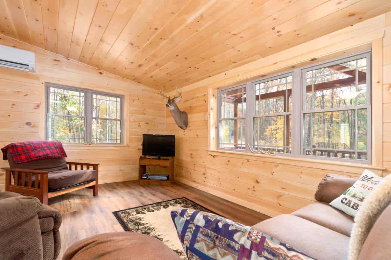 pioneer log cabin living room