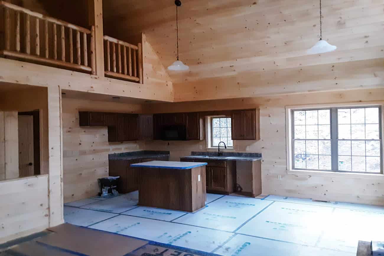 Kitchen in Modular Log Home in Barto PA