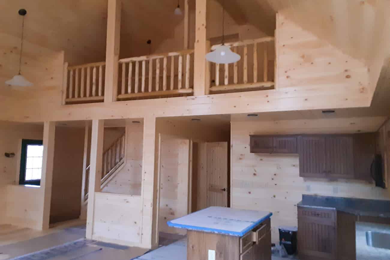 Living Area in Modular Log Home in Barto PA