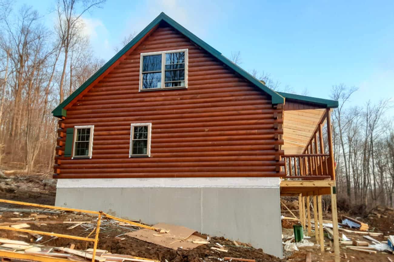 Side elevation Modular Log Home in Barto PA