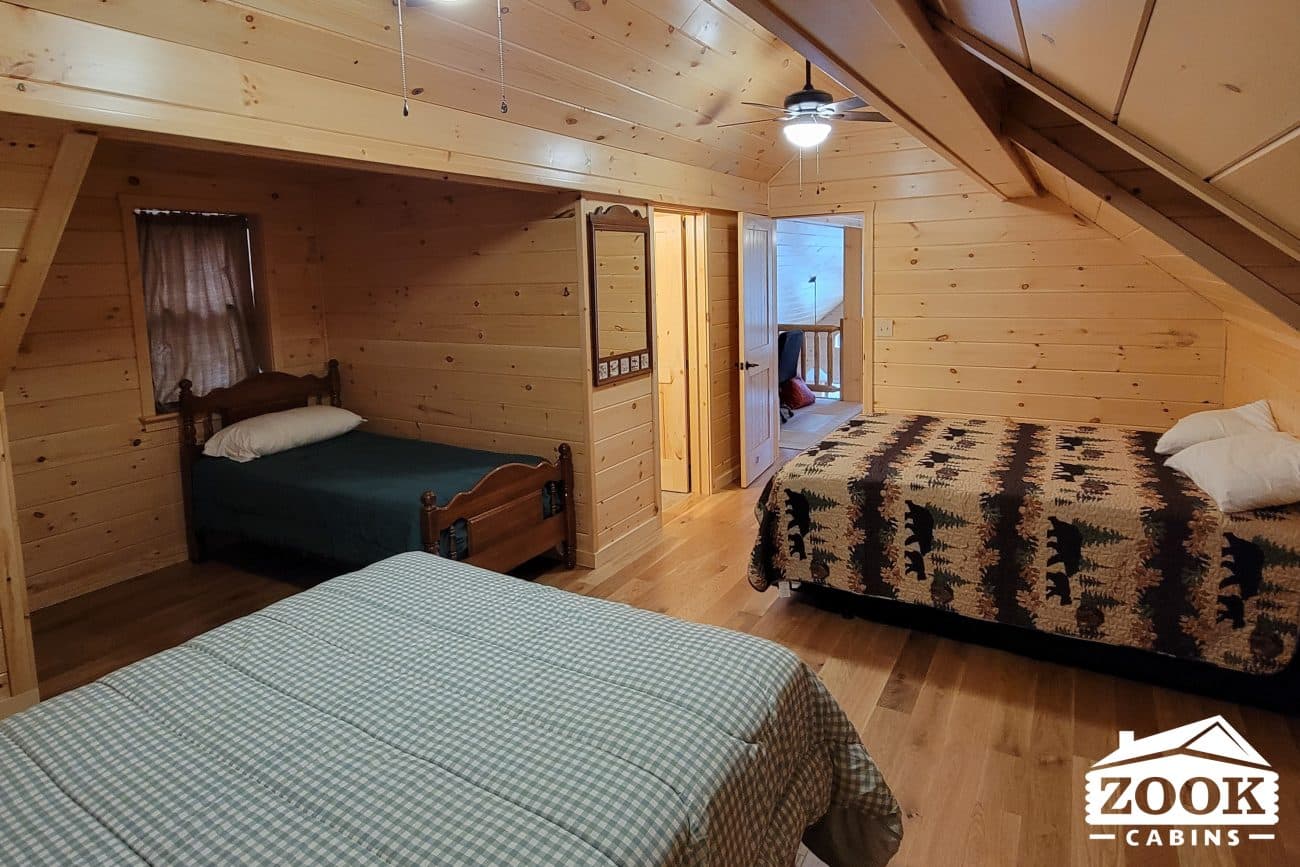26x48 Mountaineer Deluxe Cabin in Clearville PA 2nd floor loft bedroom area