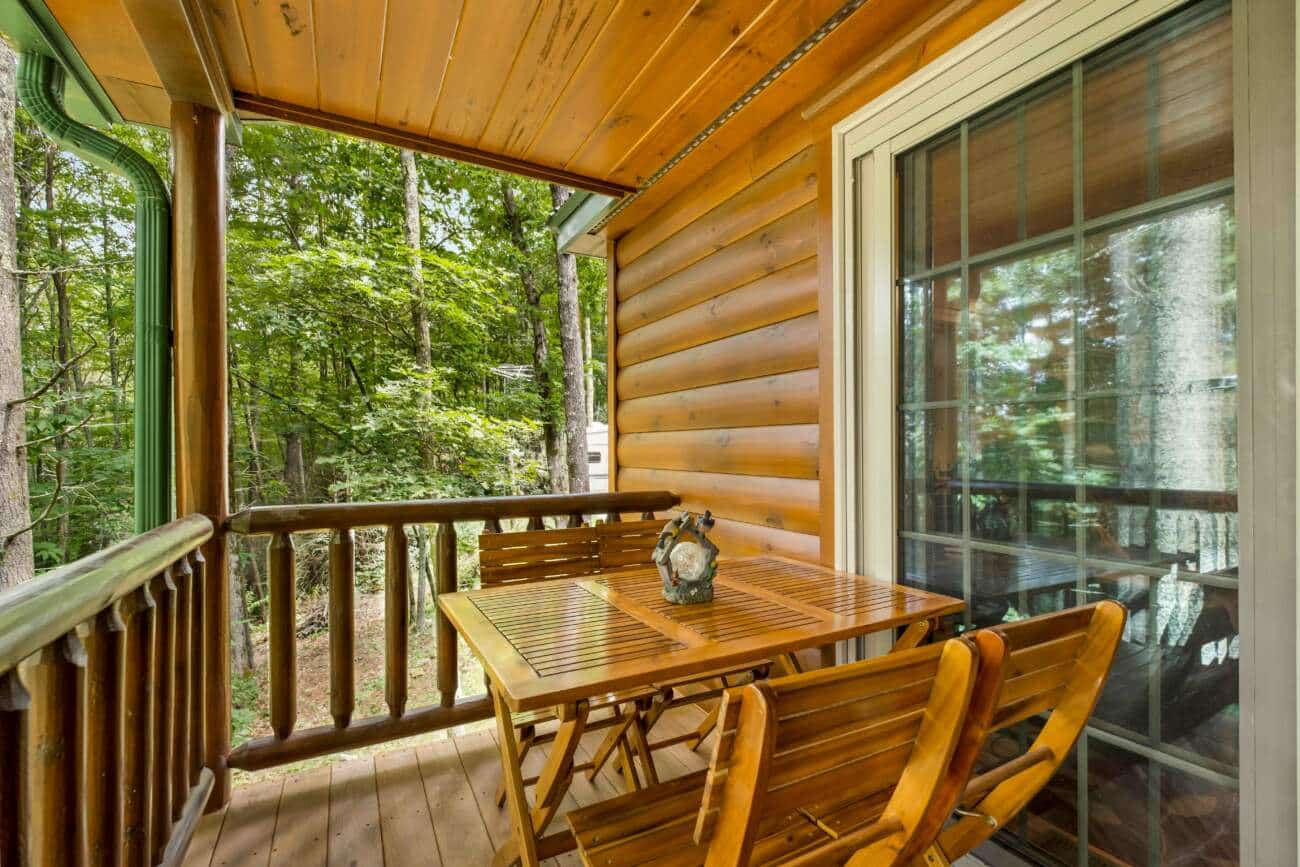 Deck with table and chairs in Cullowhee NC