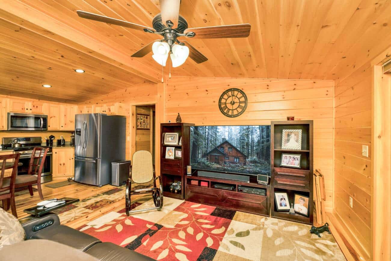 Entertainment center in Log Home in Cullowhee NC