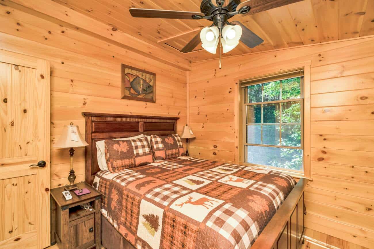 Master bedroom Log Home in Cullowhee NC