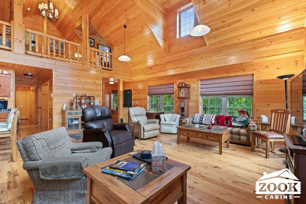 interior of prefab cabin livingroom