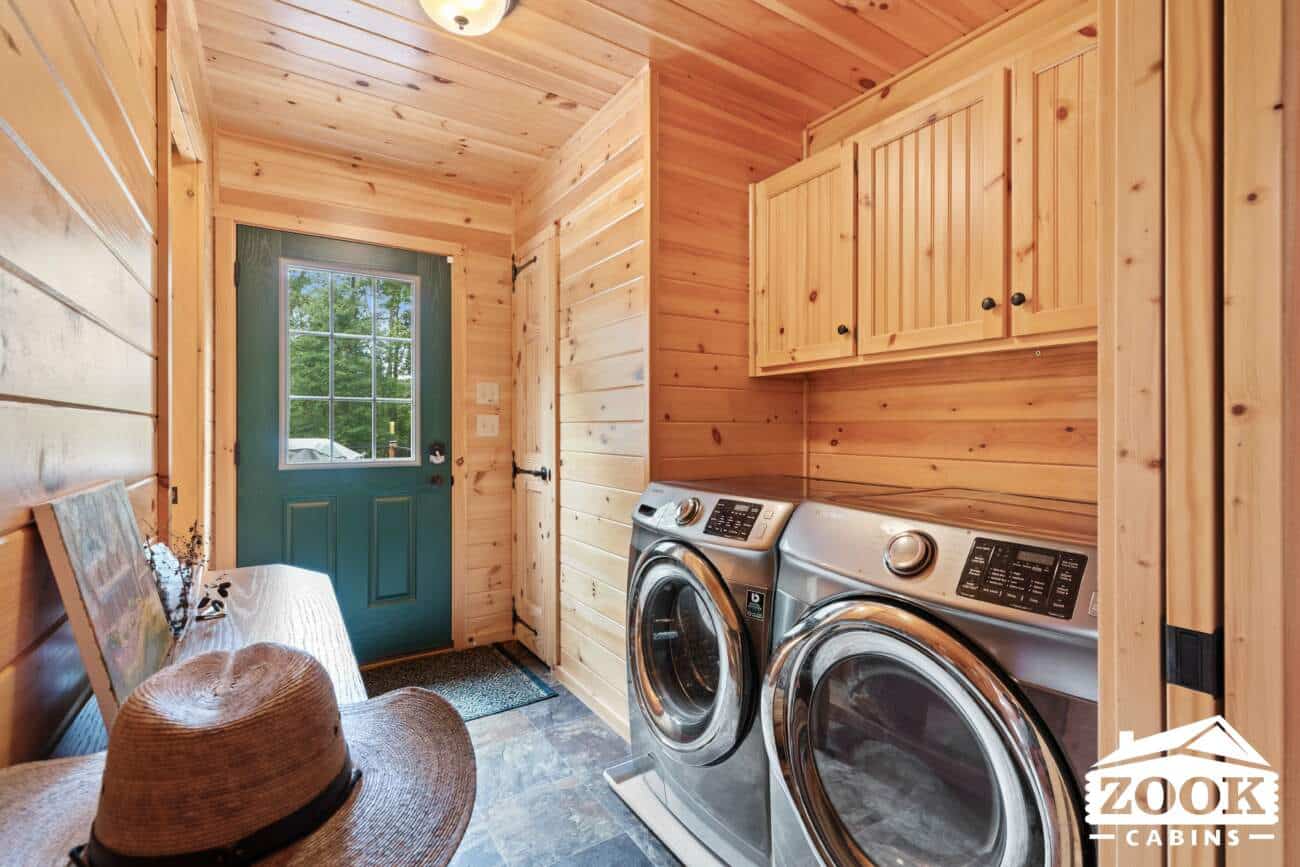 prefab cabin laundry room