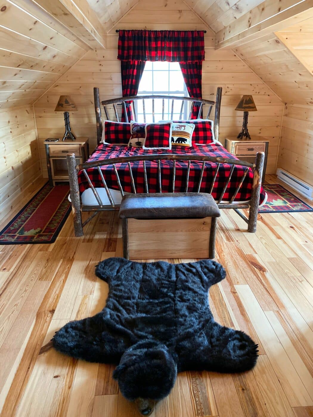 bedroom in cabin in jewett new york