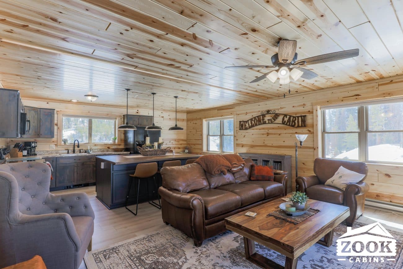 Glacier Log Home in Grand Lake CO livingroom