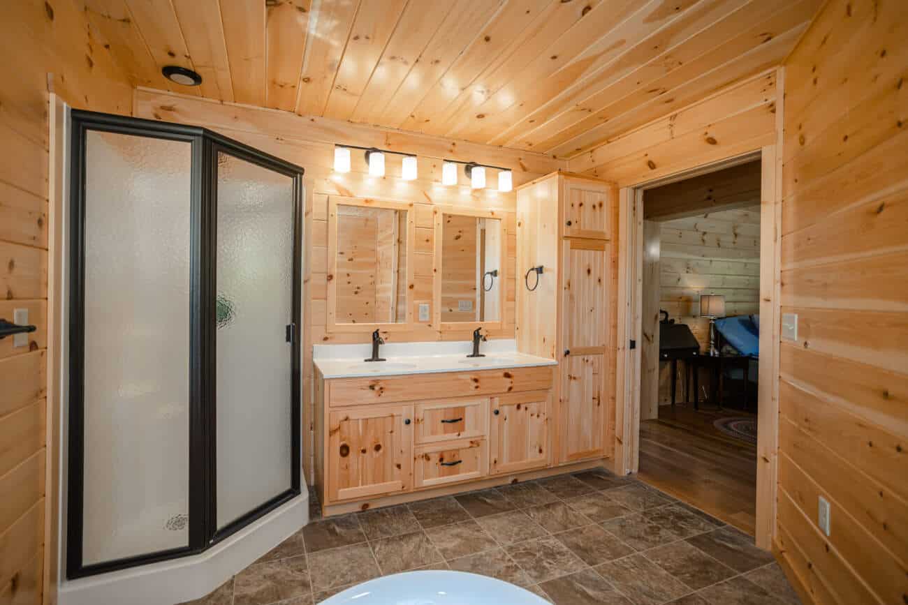 Master bathroom Log Home in Middlebrook VA