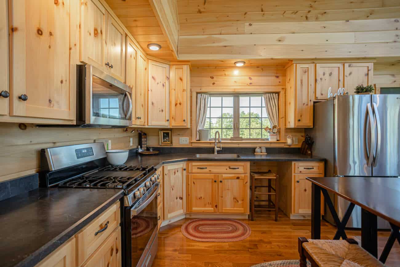 Solid pine cabinetry in Log Home in Middlebrook VA
