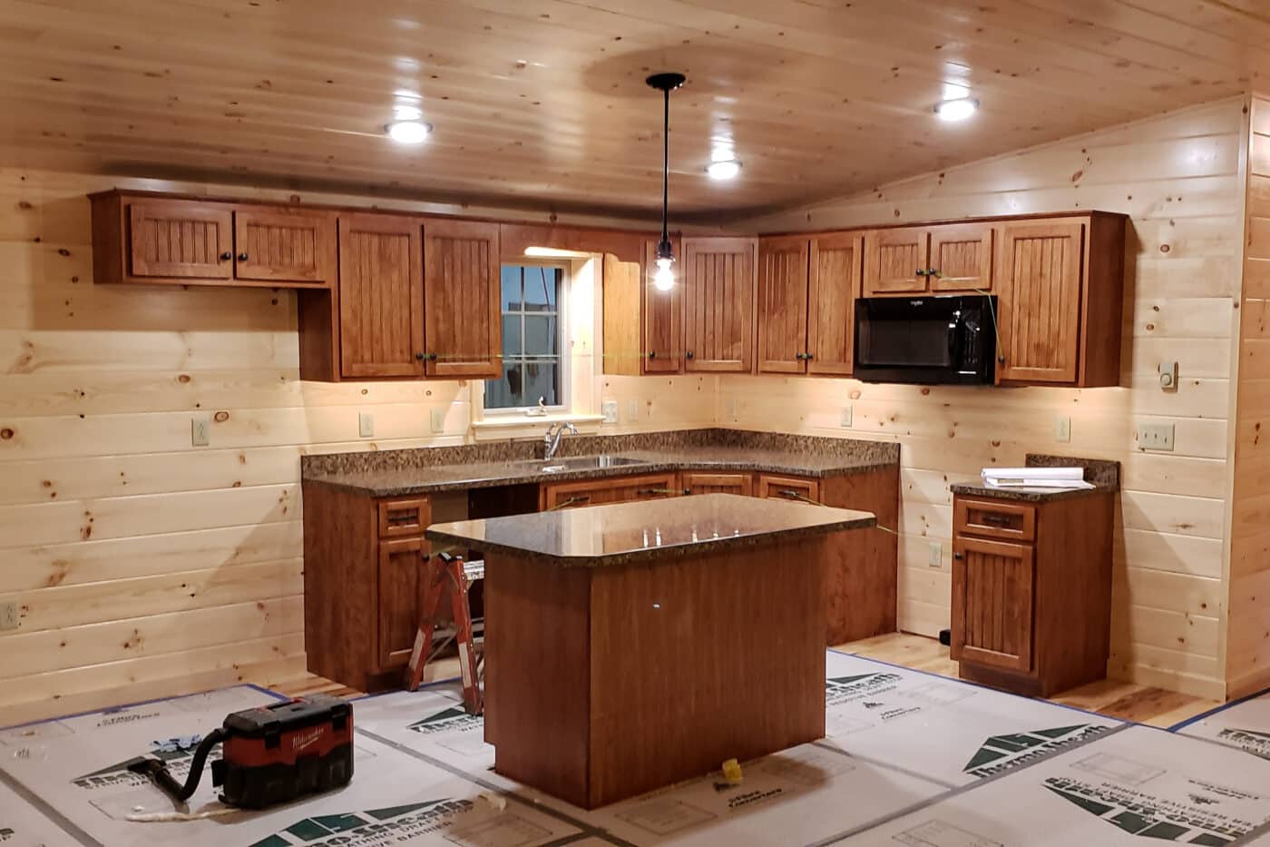kitchen layout in cabin in jerfferson new hamshire