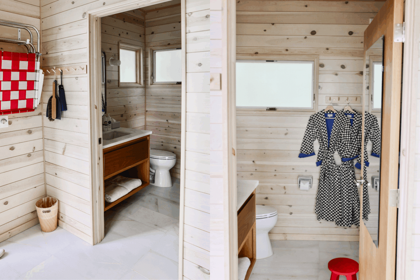 Bathroom in custom tiny home built by Zook Cabins for Prospect Berkshires