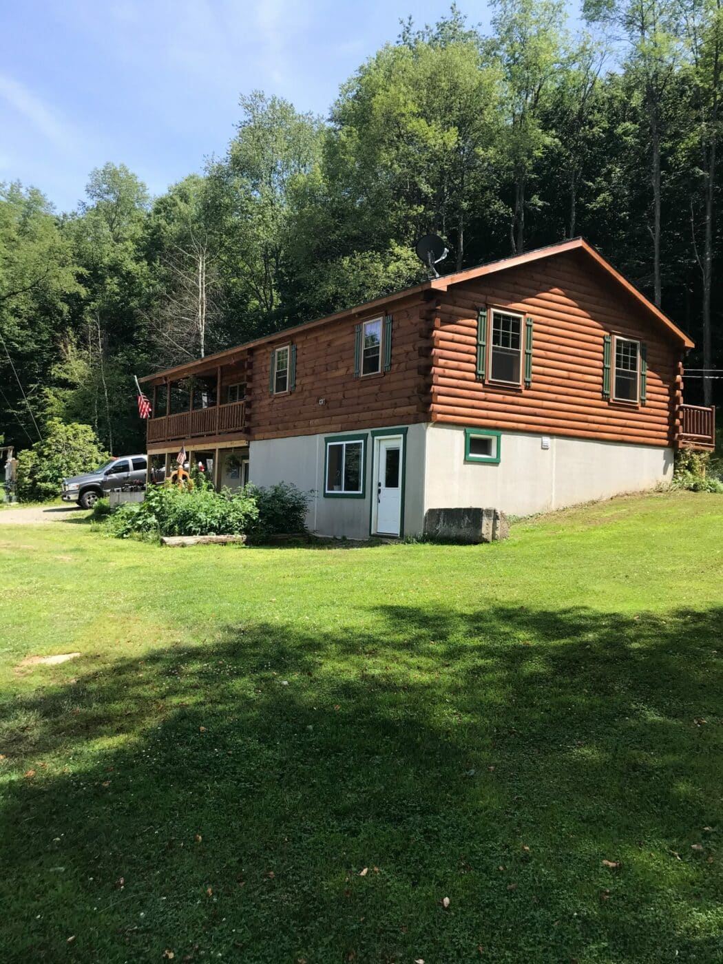 front of cabin in coudersport pa