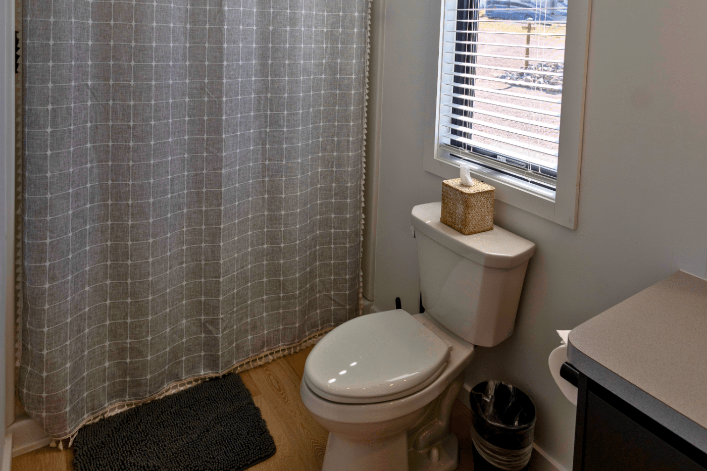 full size bathrooms in park model tiny homes from zook cabins at Royal Gorge RV Resort