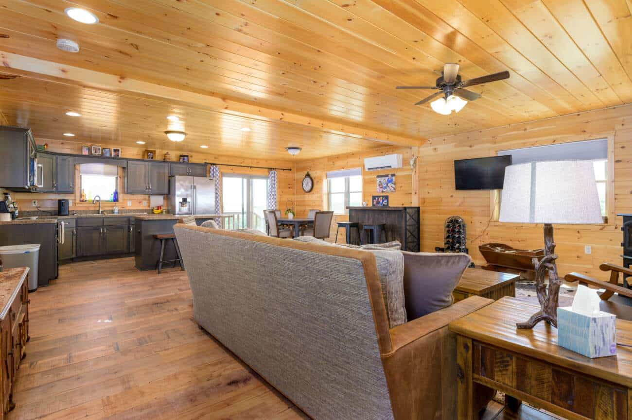 Living area of Log Home in Russell KS