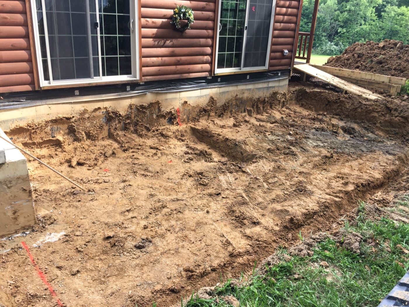 foundation for addition to cabin in oldenburg indiana