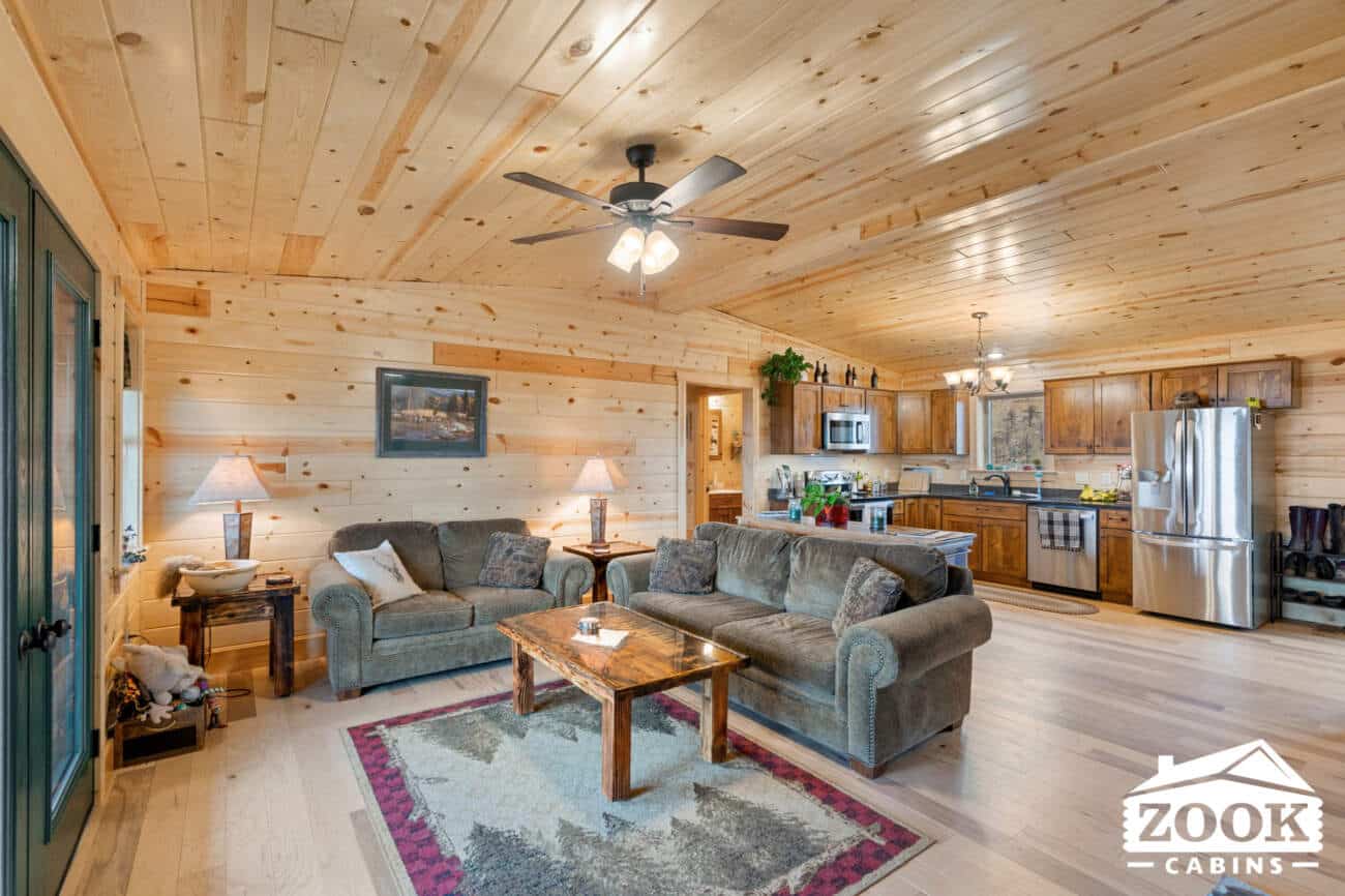 Full living area Sunset Ridge Log Cabin in Loveland CO
