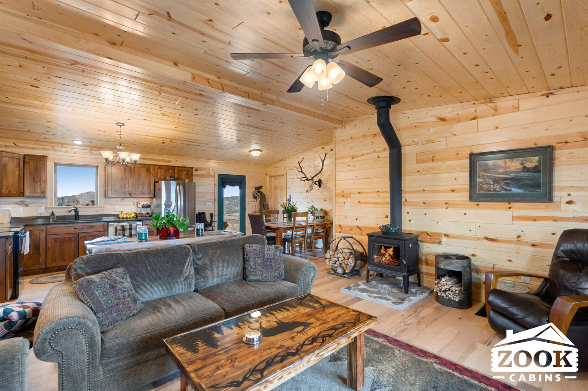 Epic Prefab Cabin In Loveland CO Zook Cabins 2024   Living Room In A Sunset Ridge Log Cabin In Loveland CO 1900x1266 