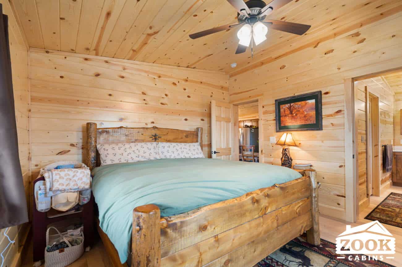 Master Bedroom Sunset Ridge Log Cabin in Loveland CO