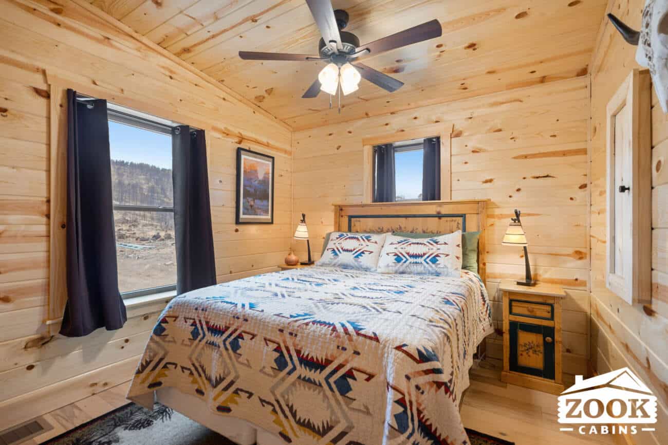 bedroom 2 Sunset Ridge Log Cabin in Loveland CO