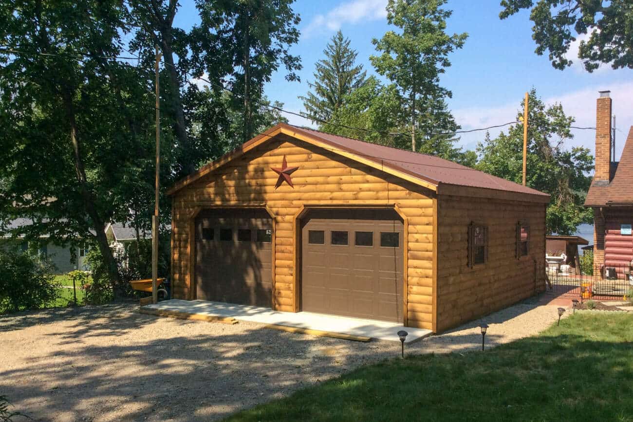 24x28 Log cabin garages