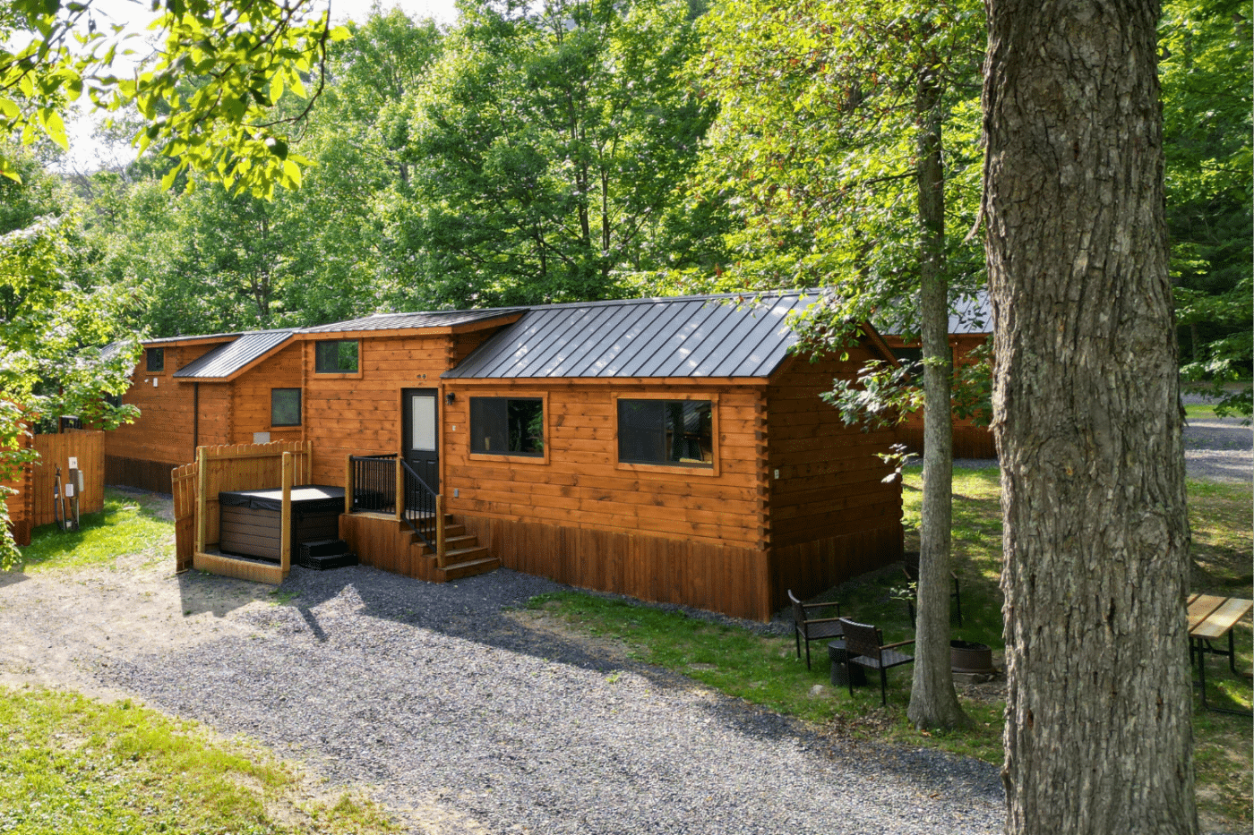 park model cabins built by Zook Cabins log cabin camping