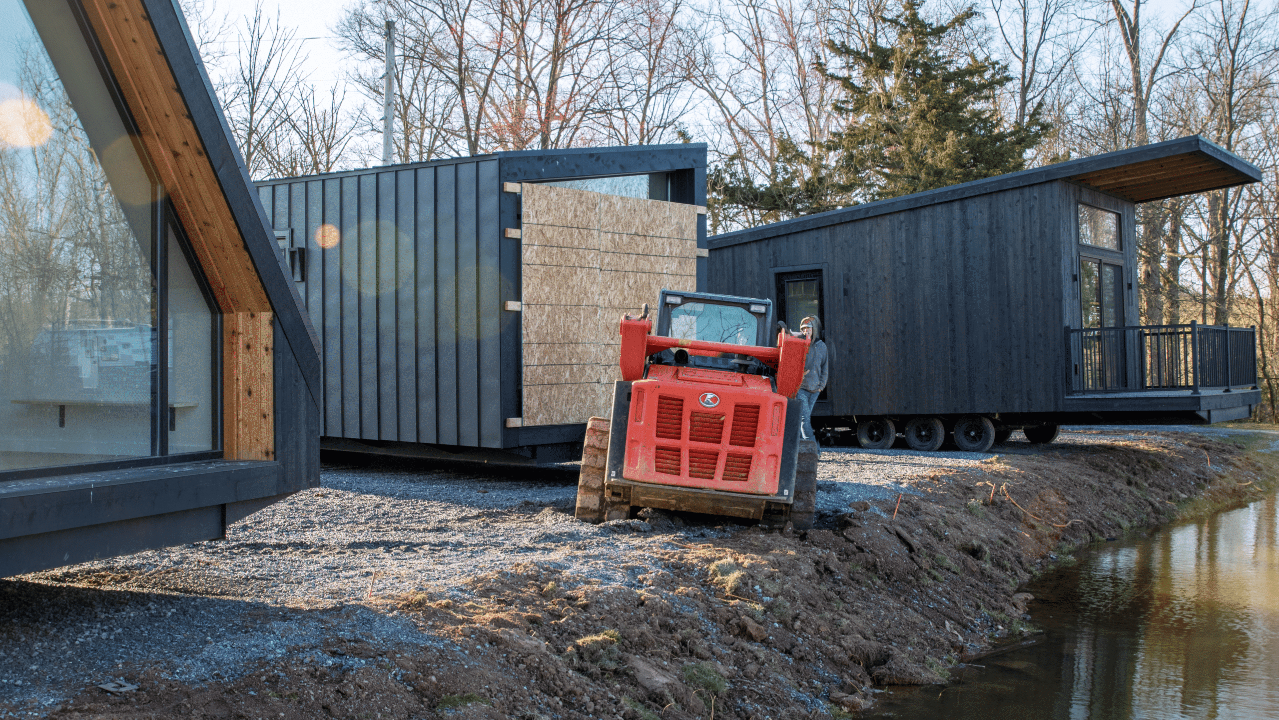 Maneuvering with skid steer