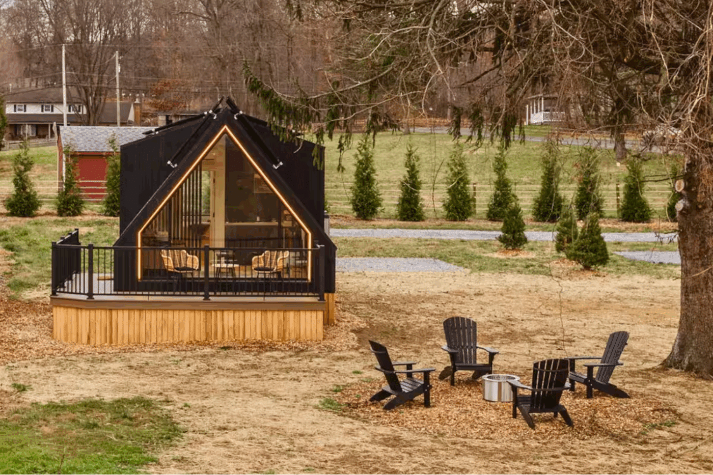 A Frame park model in Gap Pa built and designed by Zook Cabins