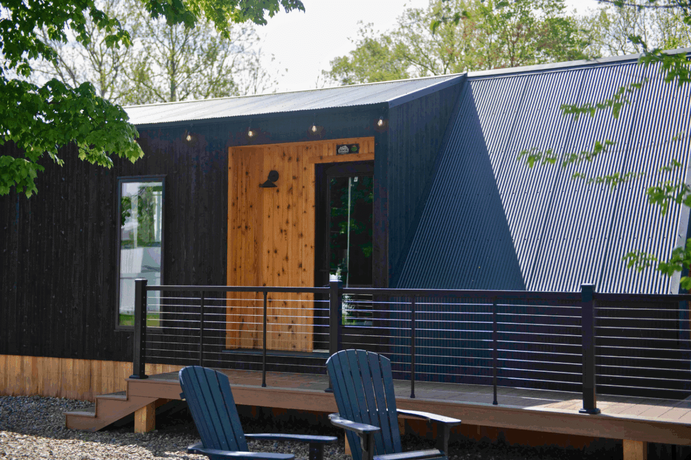 A frame Park Model at Red Run Resor tin New Holand pa built and designed by Zook Cabins