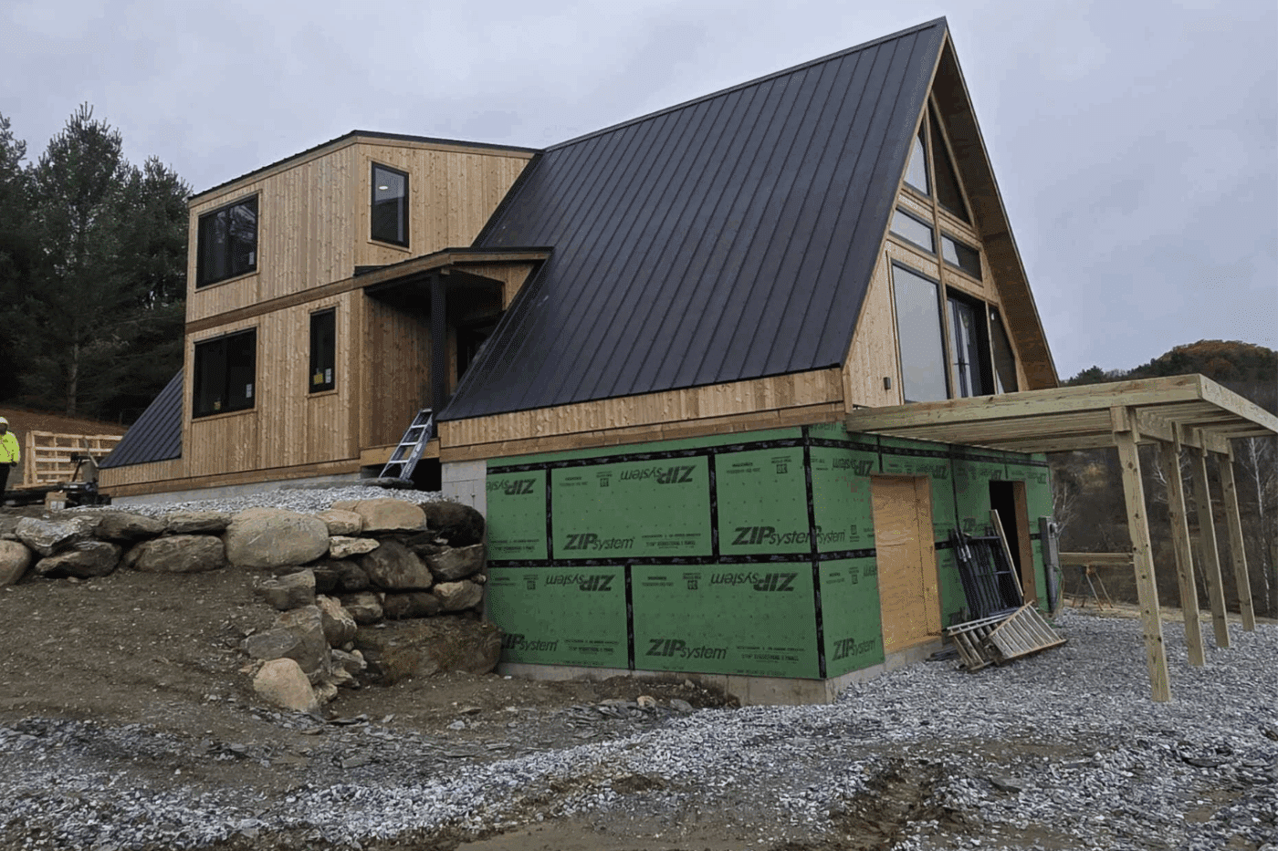 Side view of A frame Modular home