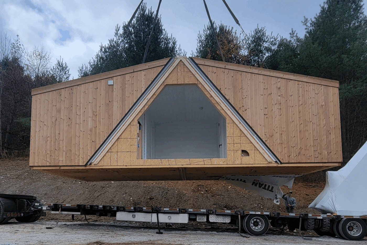 Top Box of A Frame Peak Modular home in Pawlet Vt