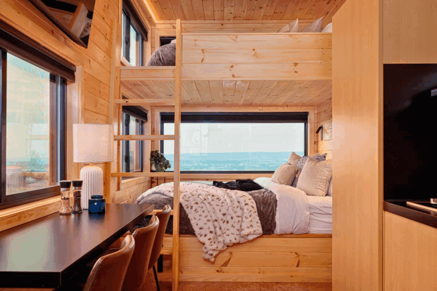 Sleeping bunks of nook family built and designed by Zook cabins located in Gap Pa