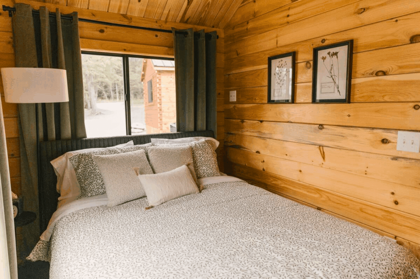 Main bedroom in pinecrest Park Model tiny home built and designed by Zook Cabins