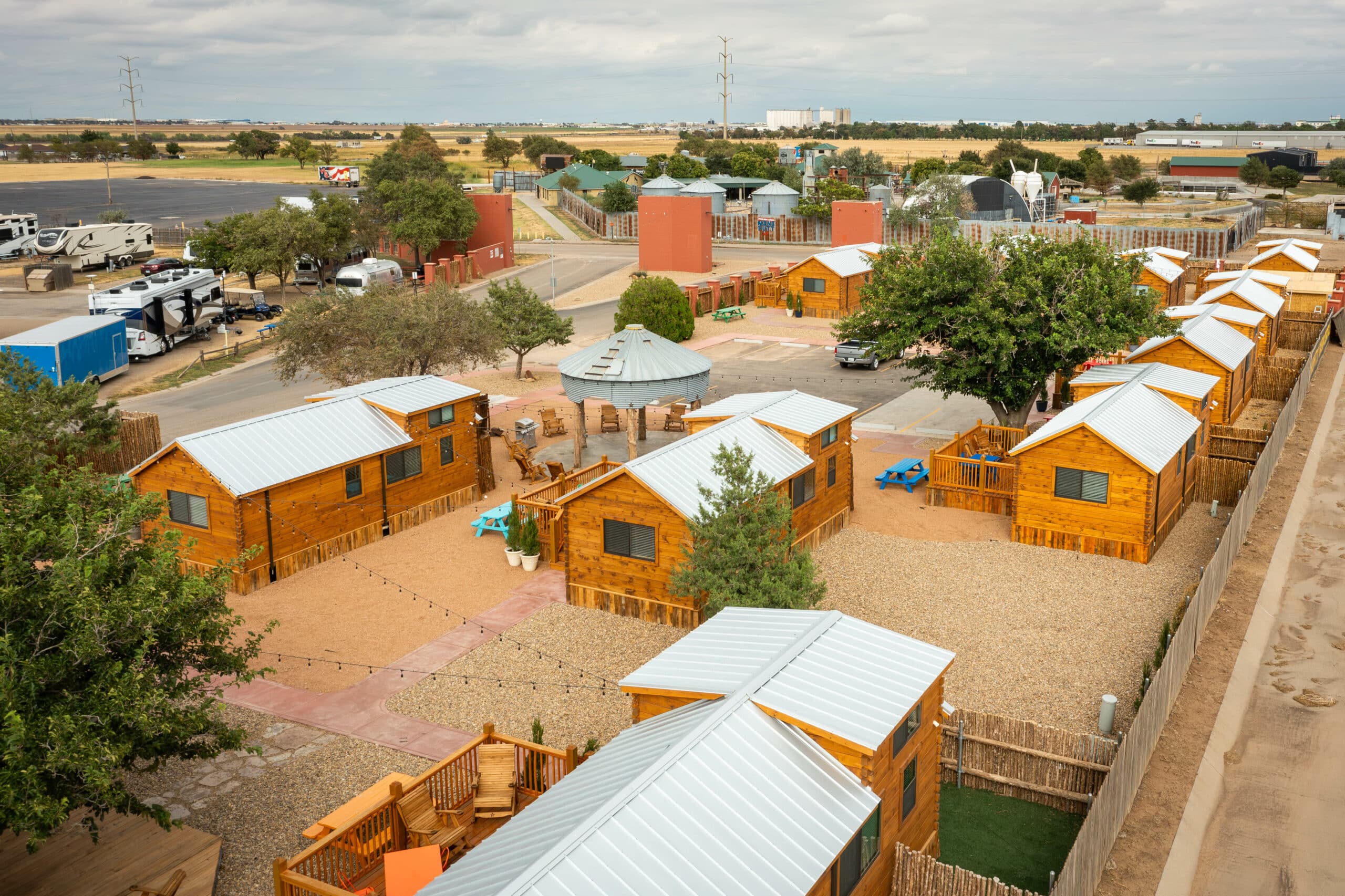 Tiny homes together in a community