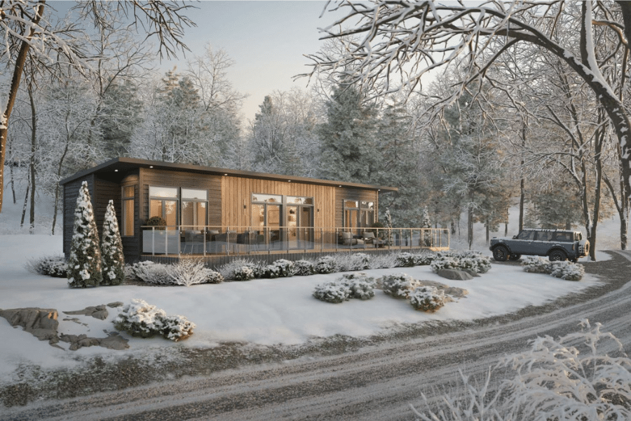 Sonoma 2 bedroom ADU in the snow with front porch
