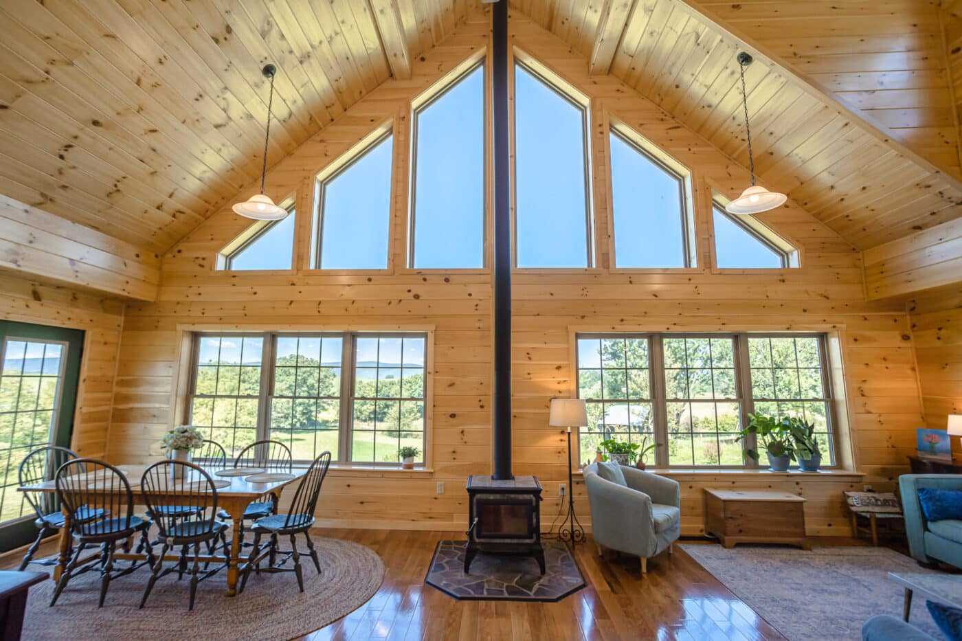 Log Cabin Home in Ohio living room