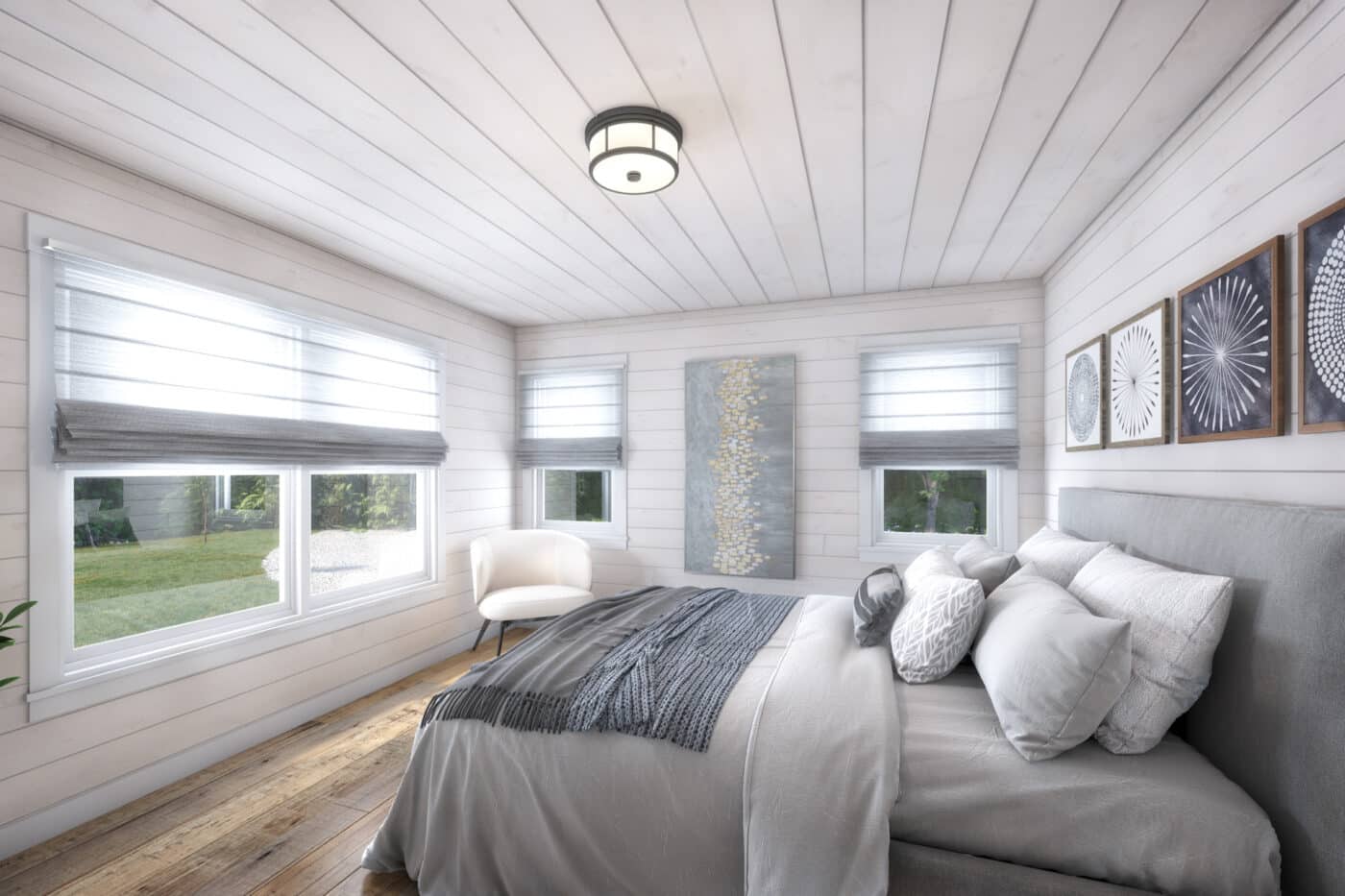 modern cabin in Connecticut bedroom