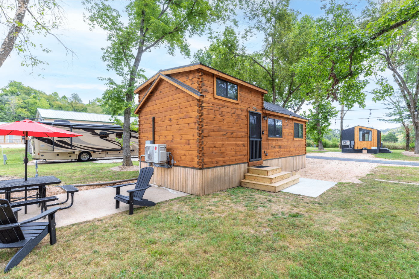 park model tiny homes can be parked at campgrounds