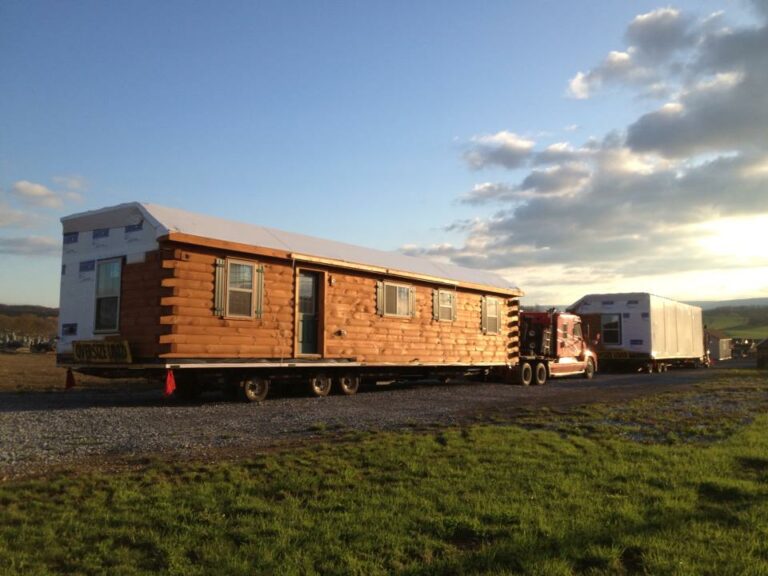 modular log home delivery pa