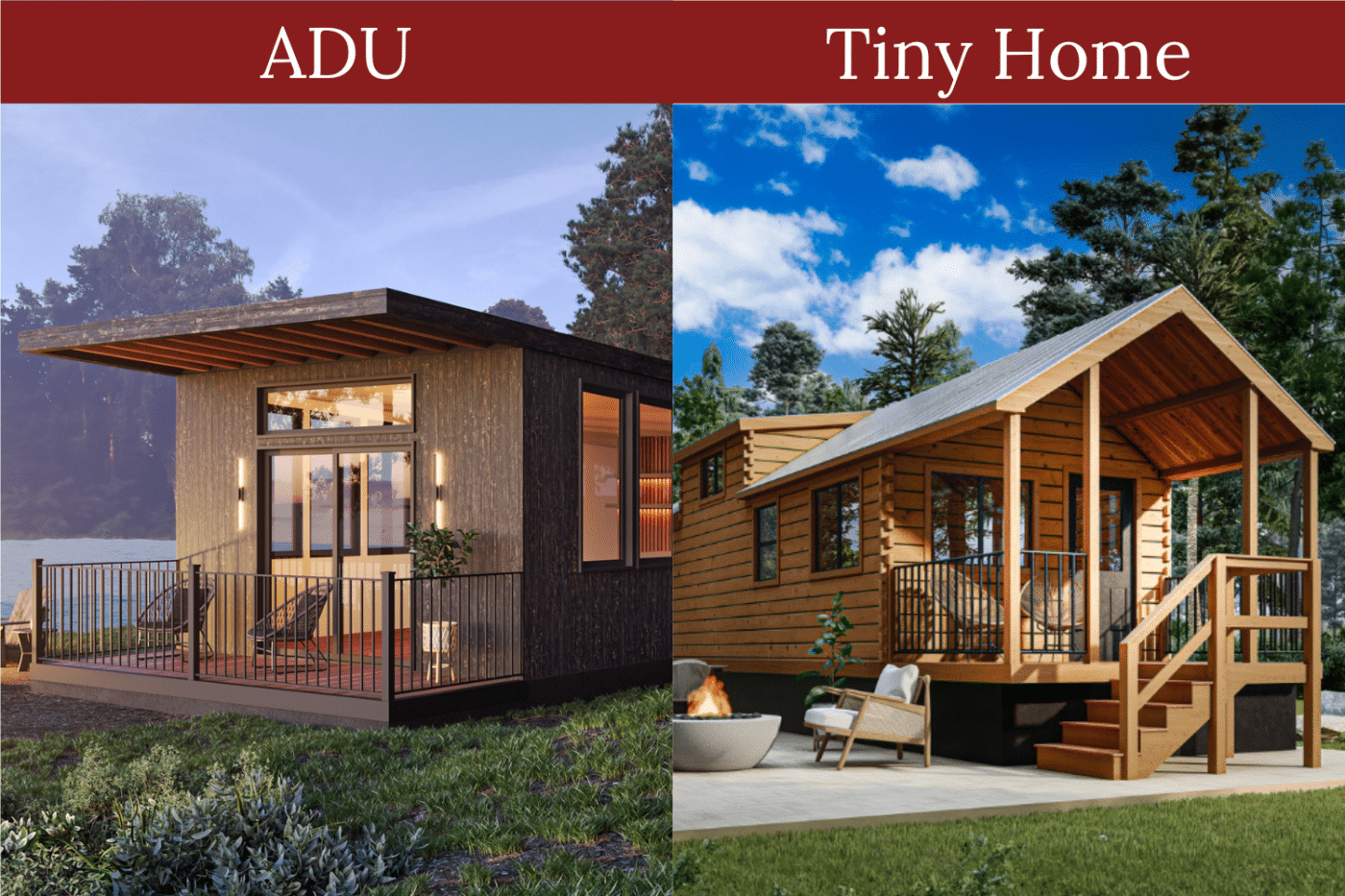 what are the major differences between ADUs and Tiny Homes