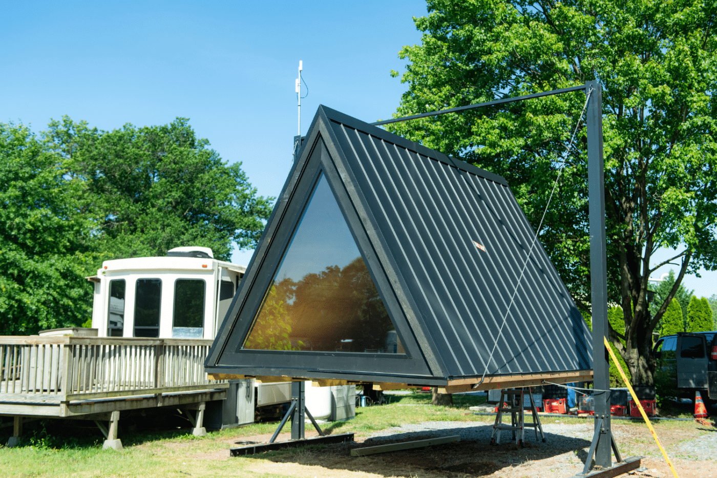 suspended glamping pod at red run resort