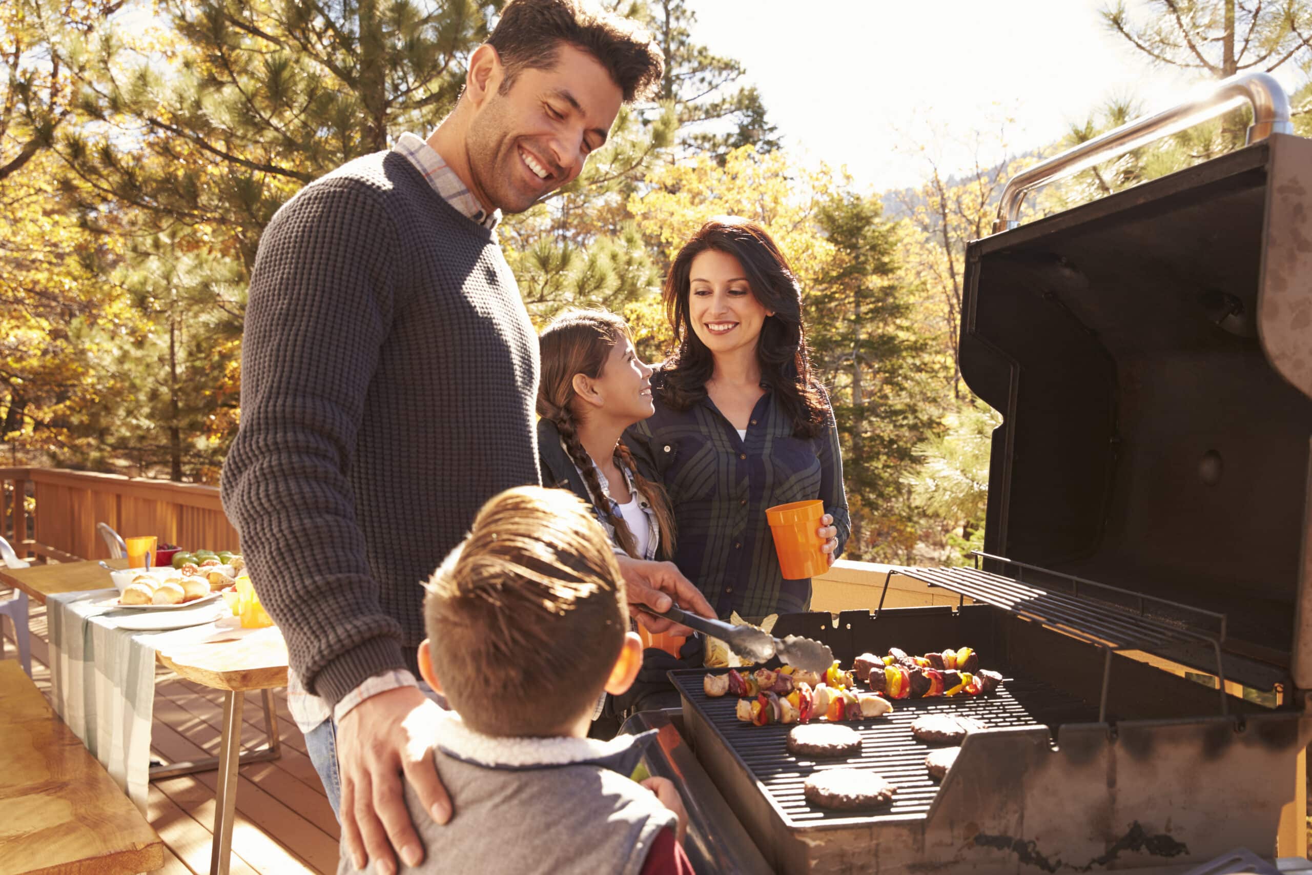 Family barbeque at a cabin worth buying