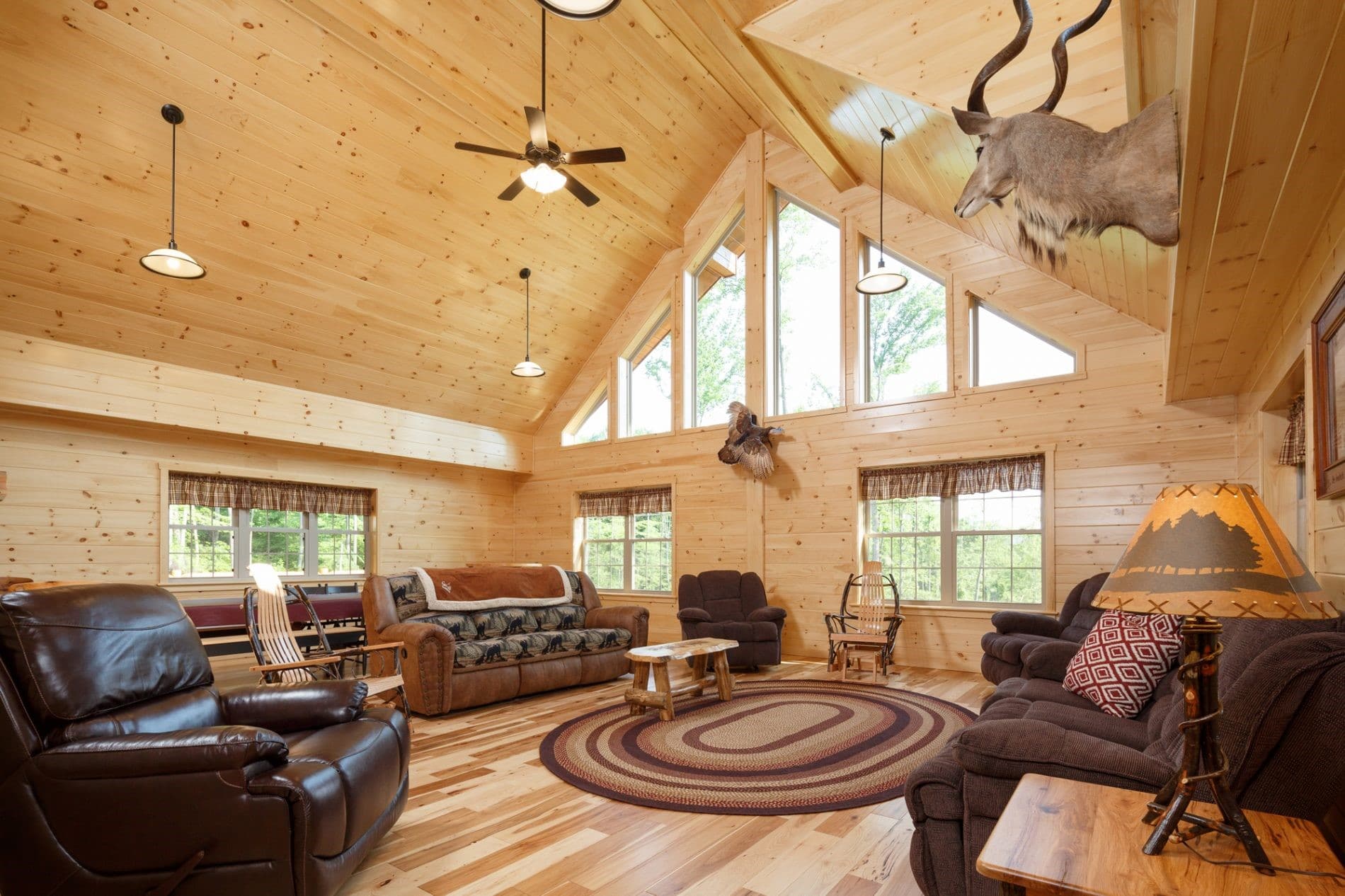 inside of a log cabin home