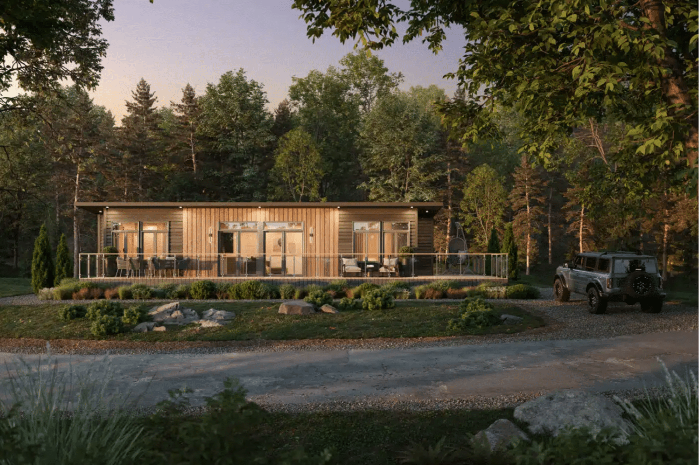 luxury cabins built by Zook Cabins HUD model